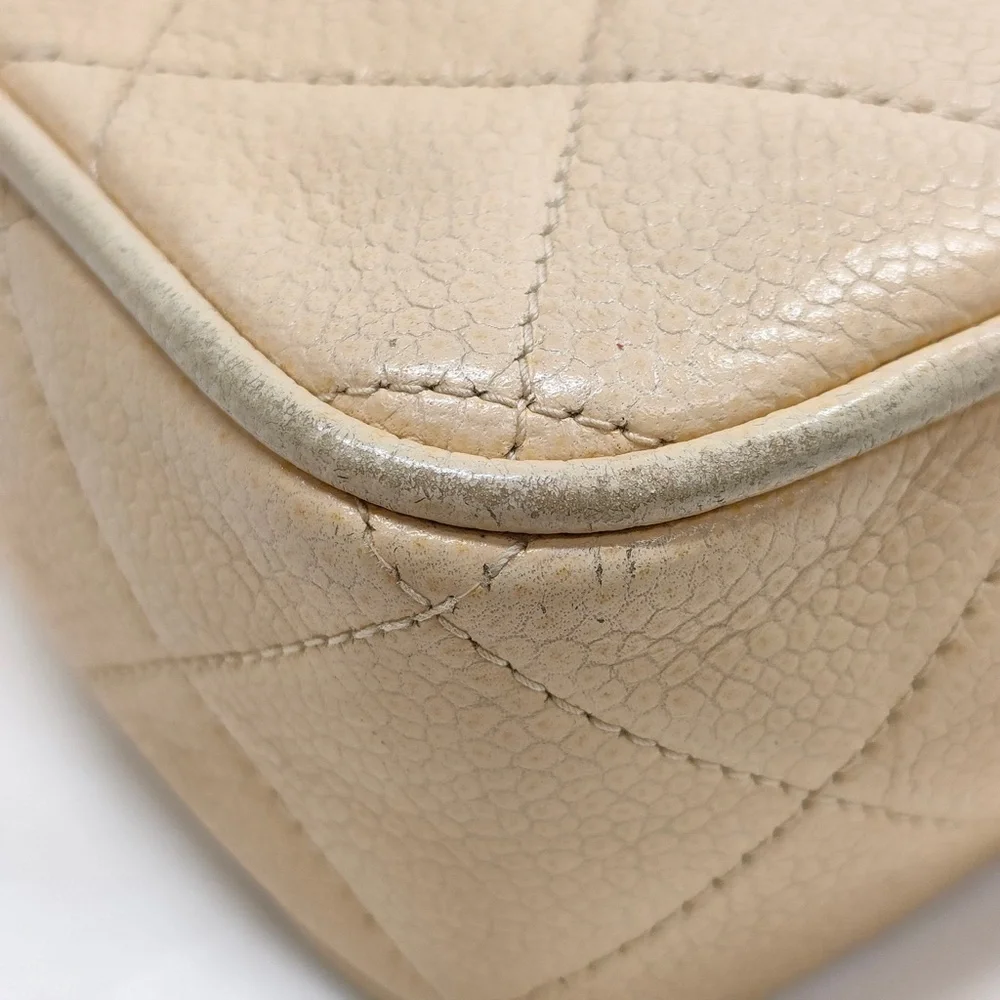 Chanel Bag Matelasse chain Cream Caviar Leather